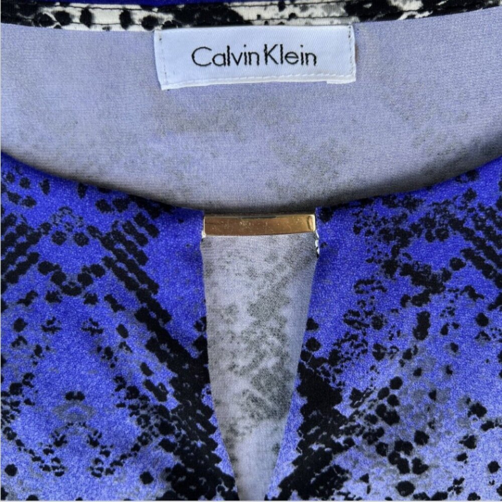 Calvin Klein - Purple Black and White Snake Print Keyhole Tank Top M/L - Picture 7 of 14